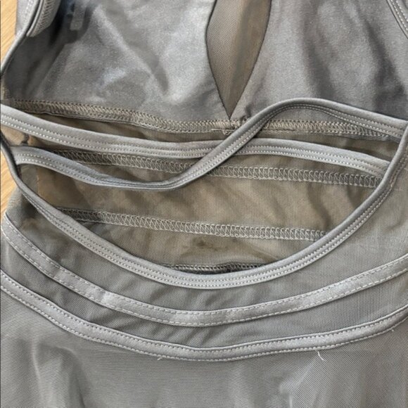 LA Designs Jr. Gray Dance Costume with Long Skirt | Open Back | youth Junior - Picture 6 of 8